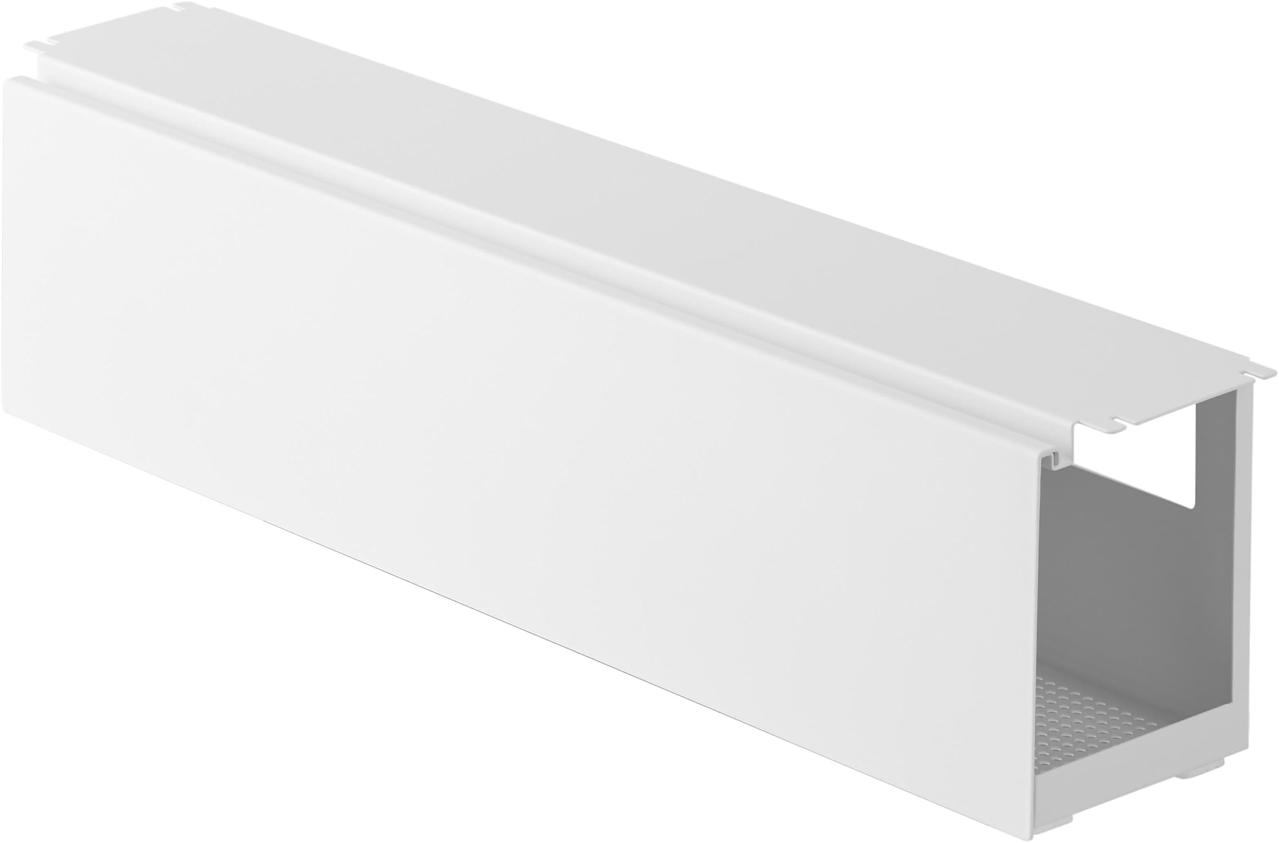 山崎実業(Yamazaki) デスク下 天板ケーブルラック ロング ホワイト 約W63.5×D12×H17cm タワー tower ケーブル 電源タップ 収納 ネジで固定 カバー付き 4478